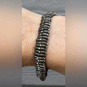 NWOT Rebel Designs Oxidized Silver and Crystal Bracelet